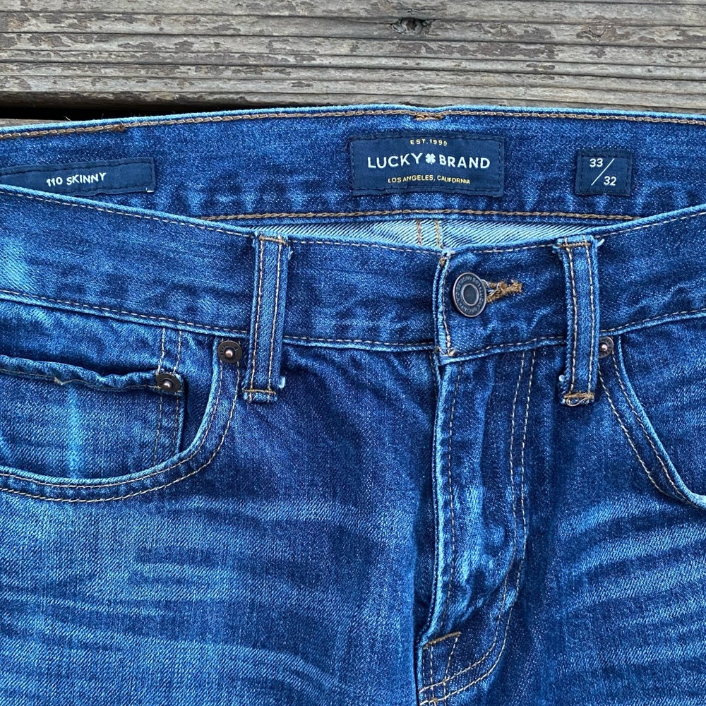 lucky brand 110 skinny jeans 33/32 - Picture 3 of 3